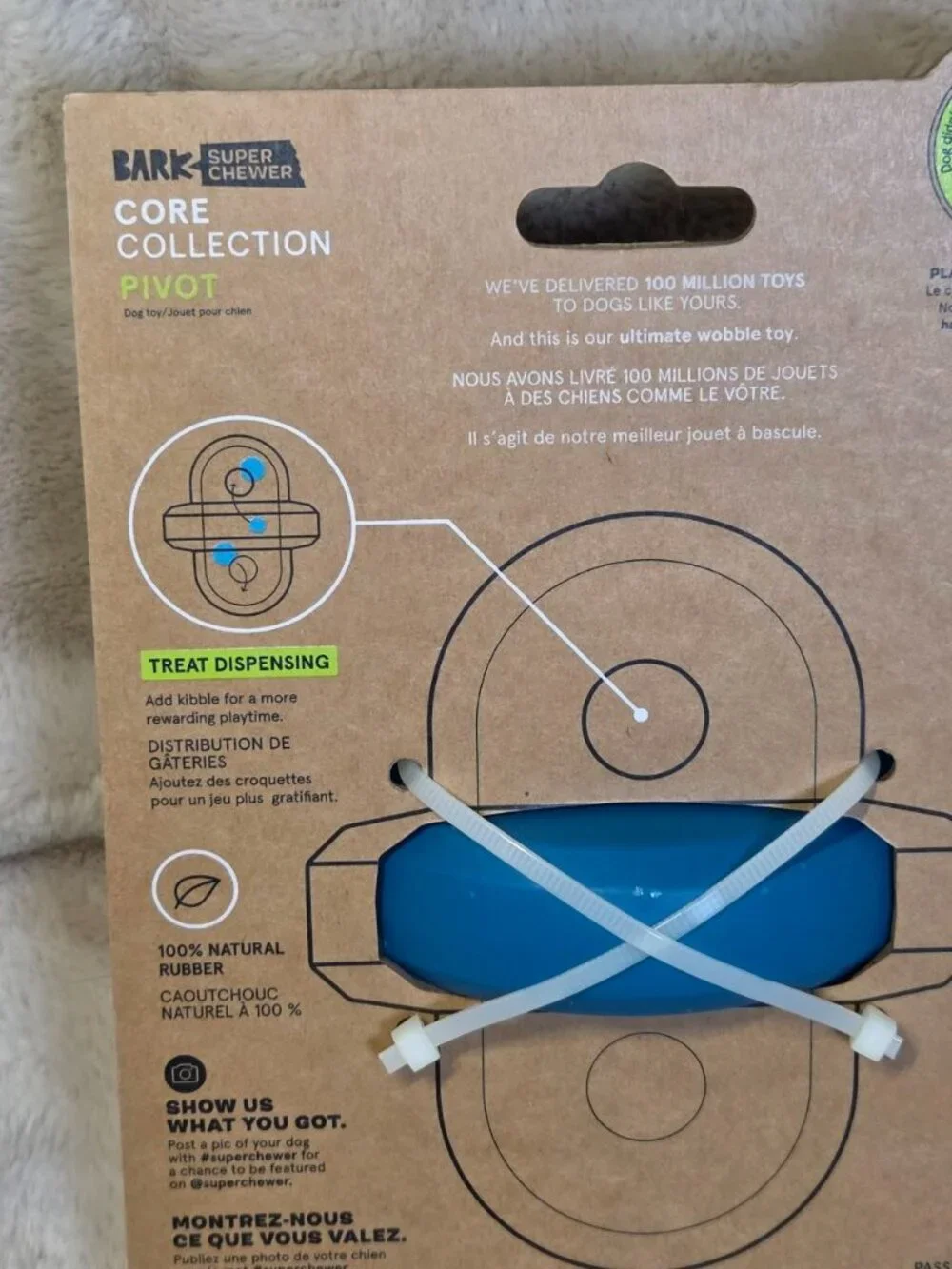 New Bark Super Chewer Core Collection Dog Toy Treat Dispensing M 20-50lbs Pivot